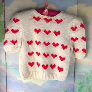 1940s vintage hand knit heart sweater